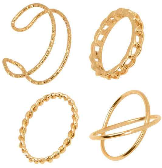 Set Anillo 4 Piezas Cruzado