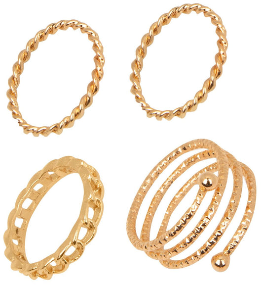 Set Anillo 4 Piezas Espiral