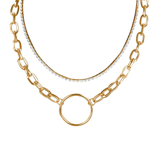 Collar Doble con Círculo
