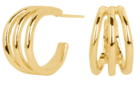 Pendientes Semi Aro Triple