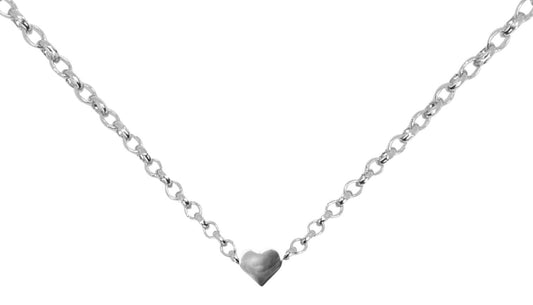 Collar Cadena con Corazón Plata