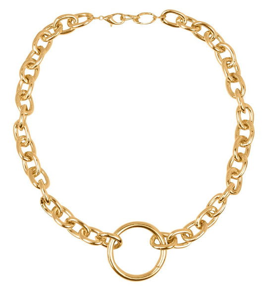 Collar Eslabones y Aro Dorado