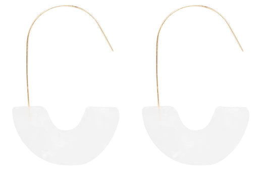 Pendientes Medio Aro Nácar Blanco