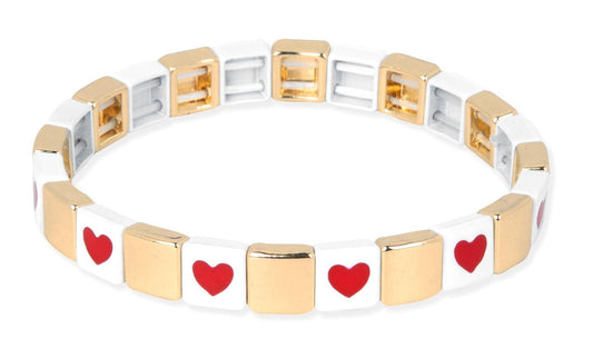 Pulsera Enamel Corazones