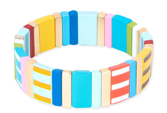 Pulsera Enamel Rayas Colores