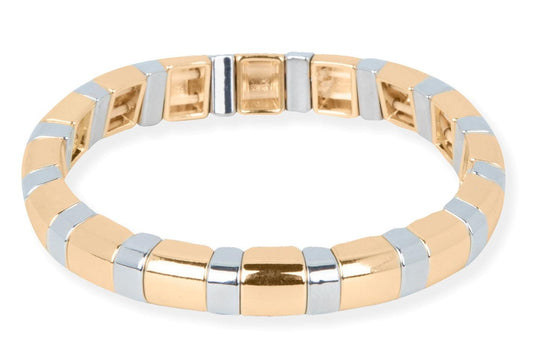 Pulsera Enamel Gold & White