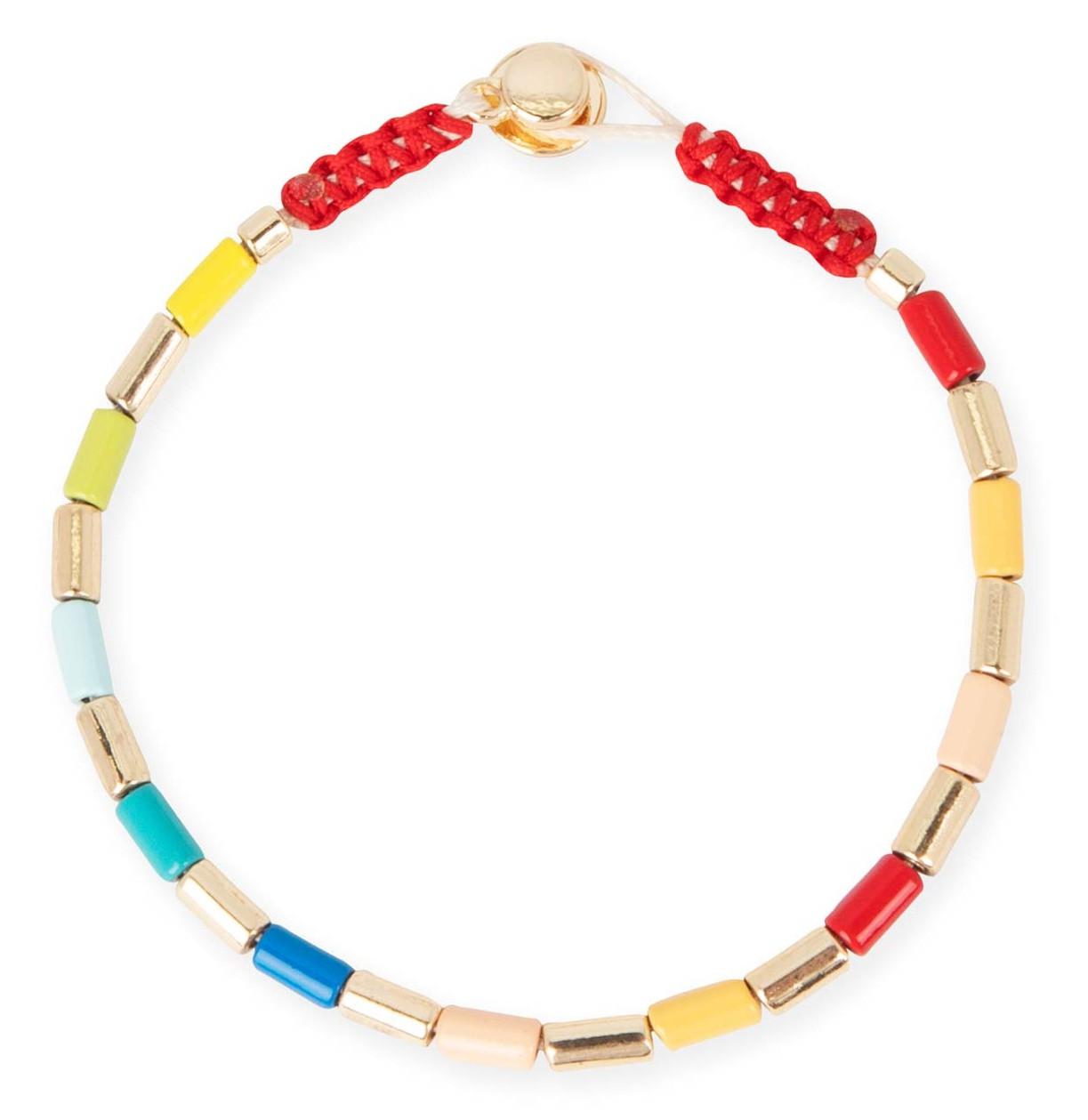Pulsera Cuentas Multicolor Dorado