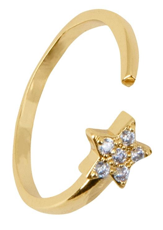 Anillo Estrella con Piedras Blancas