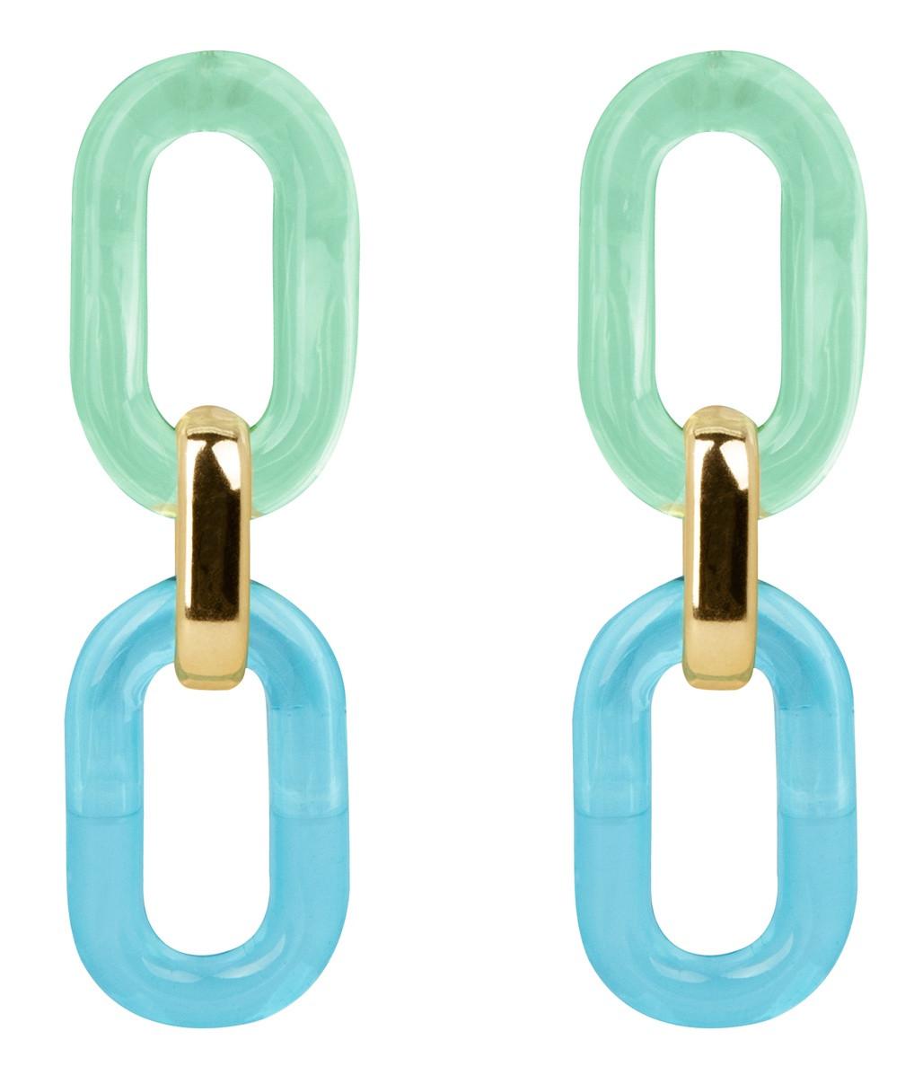Pendientes Acrílico Lima y Azul