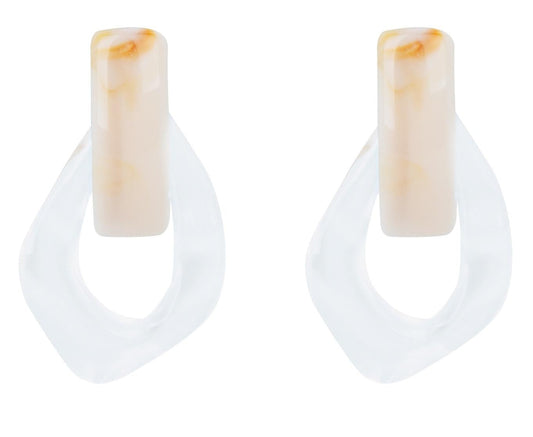 Pendientes Acrílico Marfil y Transparente