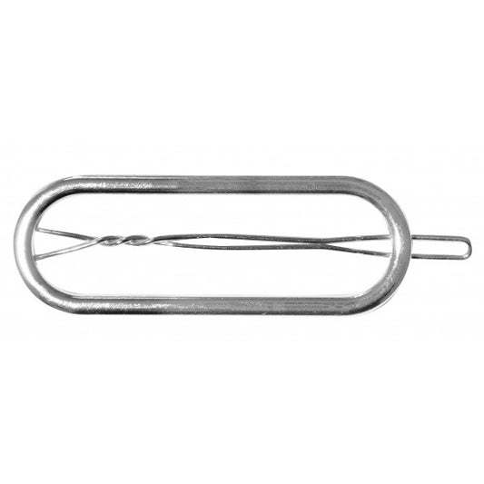 Oh My Hair Clip Metal Ovalada Plateada