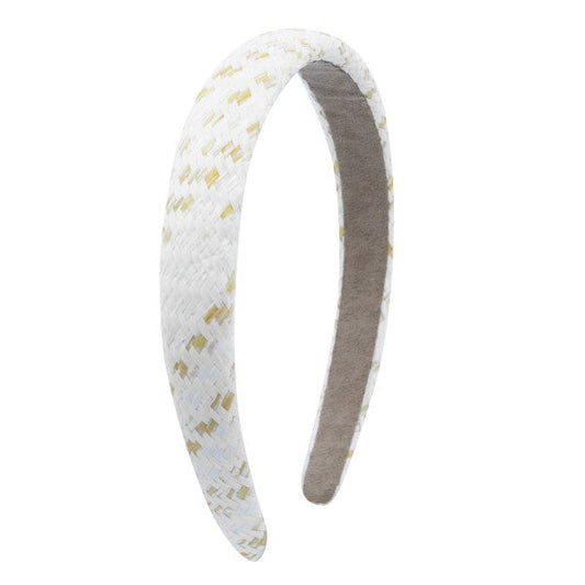 Oh My Hair Diadema Fina Raffia Blanco y Amarillo