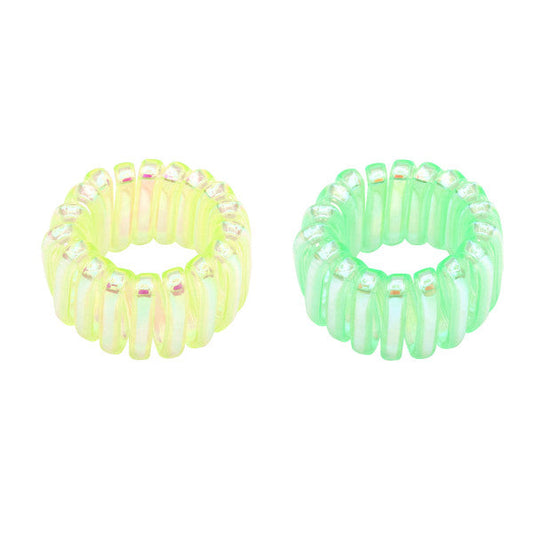 Oh My Hair Set 2 Gomas Cable Ancha Amarillo y Verde