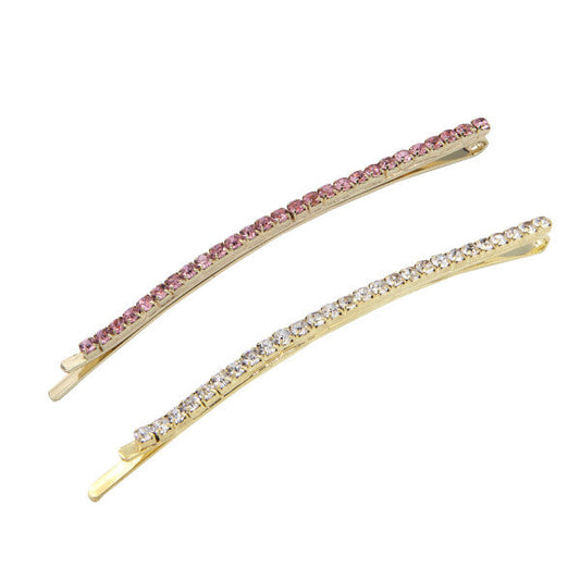 Oh My Hair Set 2 Horquillas Strass Rosa y Blanco