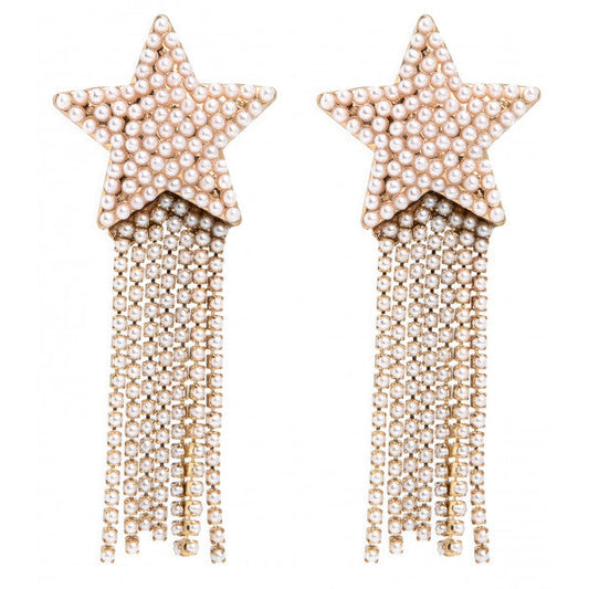 Pendientes Estrella con Tiras de Strass