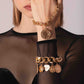 Pulsera Cadena con Chapa Dorada
