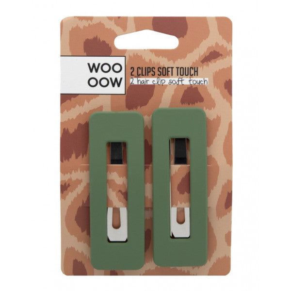 WOO OOW Set 2 Clips Soft Touch Verde
