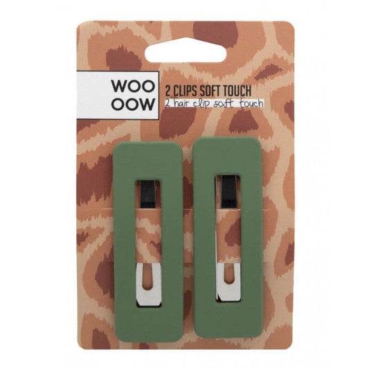 WOO OOW Set 2 Clips Soft Touch Verde